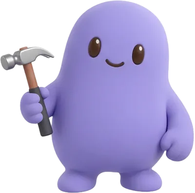 Purple mascot for roofers