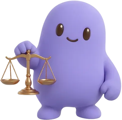 Purple mascot for lawyers