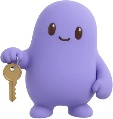 Purple mascot for real estate agents