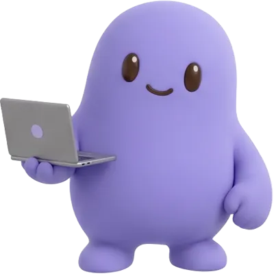 Purple mascot for saas companies