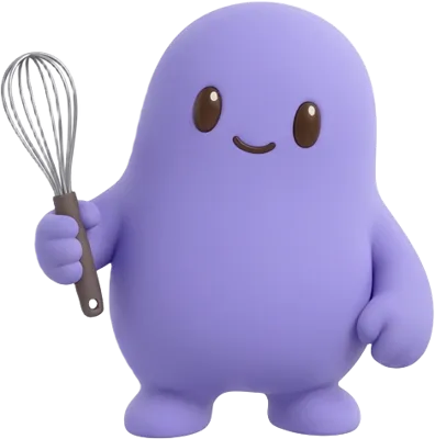 Purple mascot for restaurants